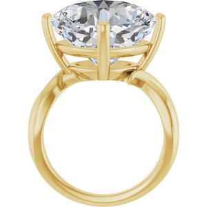 14K Yellow Gold 14x14 mm Cushion Ring Mounting – image 3