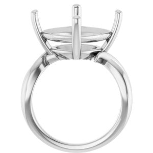 18K White Gold 14x14 mm Cushion Ring Mounting – image 4