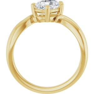 10K Yellow Gold 8x6 mm Pear Ring Mounting – image 3