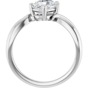 18K White Gold 8x6 mm Pear Ring Mounting – image 3