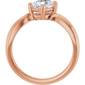 14K Rose Gold 8x6 mm Pear Ring Mounting – image 3
