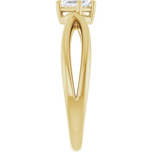 14K Yellow Gold 4.5x3 mm Emerald Ring Mounting – image 7