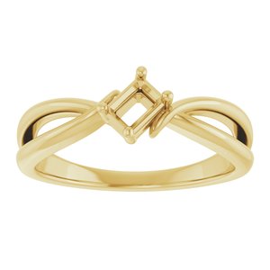 10K Yellow Gold 4.5x3 mm Emerald Ring Mounting – image 6