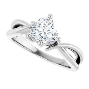 Continuum Sterling Silver 6.5x6.5 mm Heart Ring Mounting – image 8