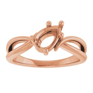 10K Rose Gold 8x5 mm Pear Ring Mounting – image 6