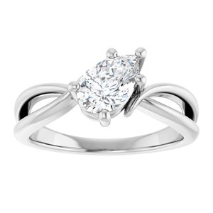 18K White Gold 8x5 mm Pear Ring Mounting – image 5