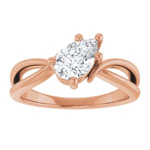 14K Rose Gold 8x5 mm Pear Ring Mounting – image 5