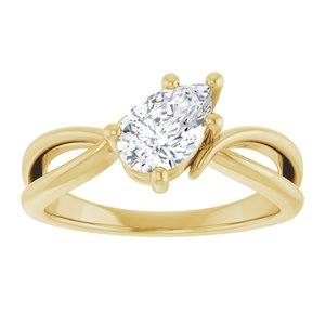 10K Yellow Gold 8x5 mm Pear Ring Mounting – image 5