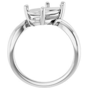 Platinum 13x8 mm Pear Ring Mounting – image 4