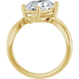 14K Yellow Gold 13x8 mm Pear Ring Mounting – image 3