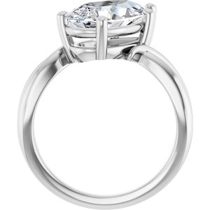 18K White Gold 13x8 mm Pear Ring Mounting – image 3