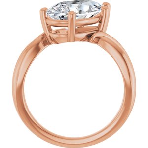 10K Rose Gold 13x8 mm Pear Ring Mounting – image 3