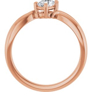 10K Rose Gold 6x4 mm Pear Ring Mounting – image 3