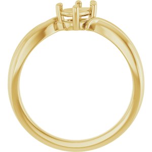 14K Yellow Gold 6x4 mm Pear Ring Mounting – image 4