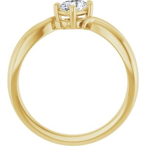 14K Yellow Gold 6x4 mm Pear Ring Mounting – image 3