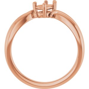 10K Rose Gold 6x4 mm Pear Ring Mounting – image 4