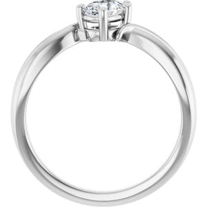 14K X1 White Gold 6x4 mm Pear Ring Mounting – image 3
