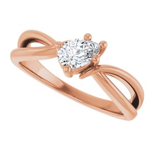 10K Rose Gold 6x4 mm Pear Ring Mounting – image 8