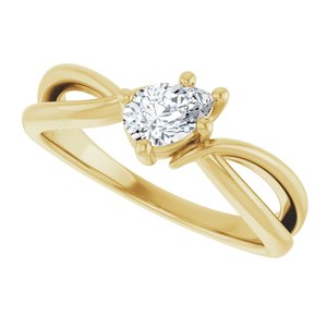 14K Yellow Gold 6x4 mm Pear Ring Mounting – image 8