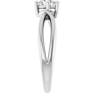 10K White Gold 6x4 mm Pear Ring Mounting – image 7