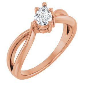 10K Rose Gold 6x4 mm Pear Ring Mounting