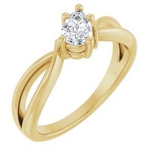 14K Yellow Gold 6x4 mm Pear Ring Mounting