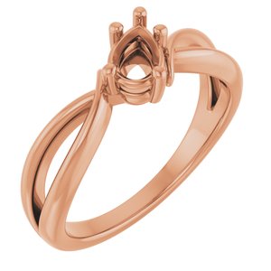 14K Rose Gold 6x4 mm Pear Ring Mounting – image 2