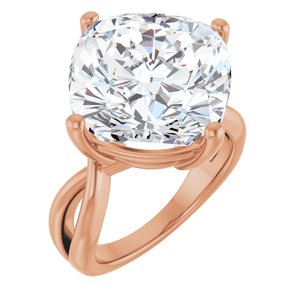 14K Rose Gold 14x14 mm Cushion Ring Mounting