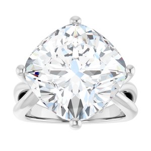 Sterling Silver 14x14 mm Cushion Ring Mounting – image 5