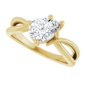 10K Yellow Gold 8x6 mm Pear Ring Mounting – image 8