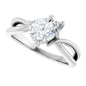 14K White Gold 8x6 mm Pear Ring Mounting – image 8