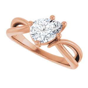 18K Rose Gold 8x6 mm Pear Ring Mounting – image 8