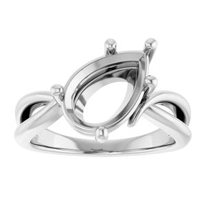 Platinum 12x8 mm Pear Ring Mounting – image 6