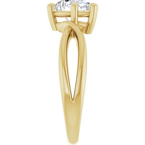 10K Yellow Gold 8x6 mm Pear Ring Mounting – image 7