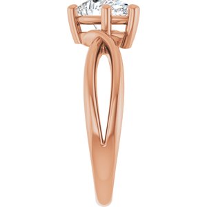 14K Rose Gold 8x6 mm Pear Ring Mounting – image 7