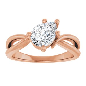 14K Rose Gold 8x6 mm Pear Ring Mounting – image 5