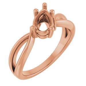 10K Rose Gold 8x5 mm Pear Ring Mounting – image 2