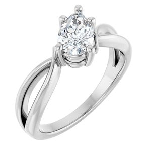 Platinum 8x5 mm Pear Ring Mounting