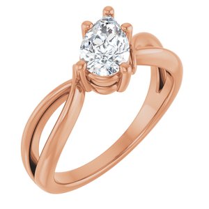 14K Rose Gold 8x5 mm Pear Ring Mounting