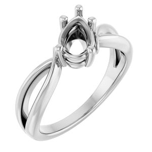 Platinum 8x5 mm Pear Ring Mounting – image 2
