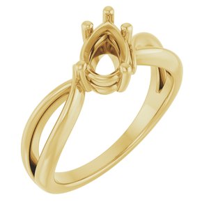 10K Yellow Gold 8x5 mm Pear Ring Mounting – image 2