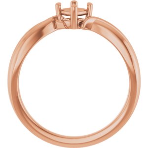 10K Rose Gold 4x4 mm Cushion Ring Mounting – image 4