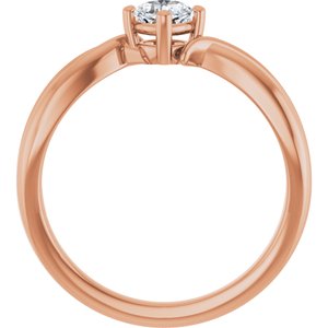 18K Rose Gold 4x4 mm Cushion Ring Mounting – image 3