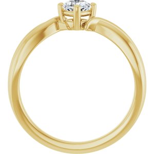 18K Yellow Gold 4x4 mm Cushion Ring Mounting – image 3