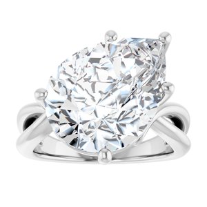 14K X1 White Gold 16x12 mm Pear Ring Mounting – image 5