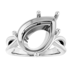 Continuum Sterling Silver 16x12 mm Pear Ring Mounting – image 6