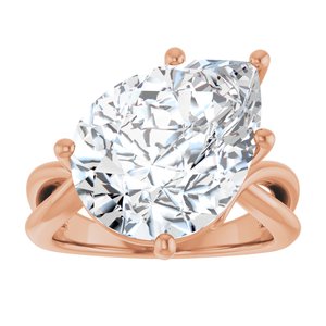 10K Rose Gold 16x12 mm Pear Ring Mounting – image 5