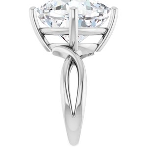 Sterling Silver 14x14 mm Cushion Ring Mounting – image 7