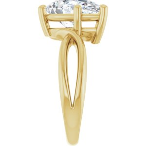 14K Yellow Gold 13x8 mm Pear Ring Mounting – image 7