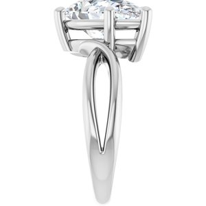 10K White Gold 13x8 mm Pear Ring Mounting – image 7